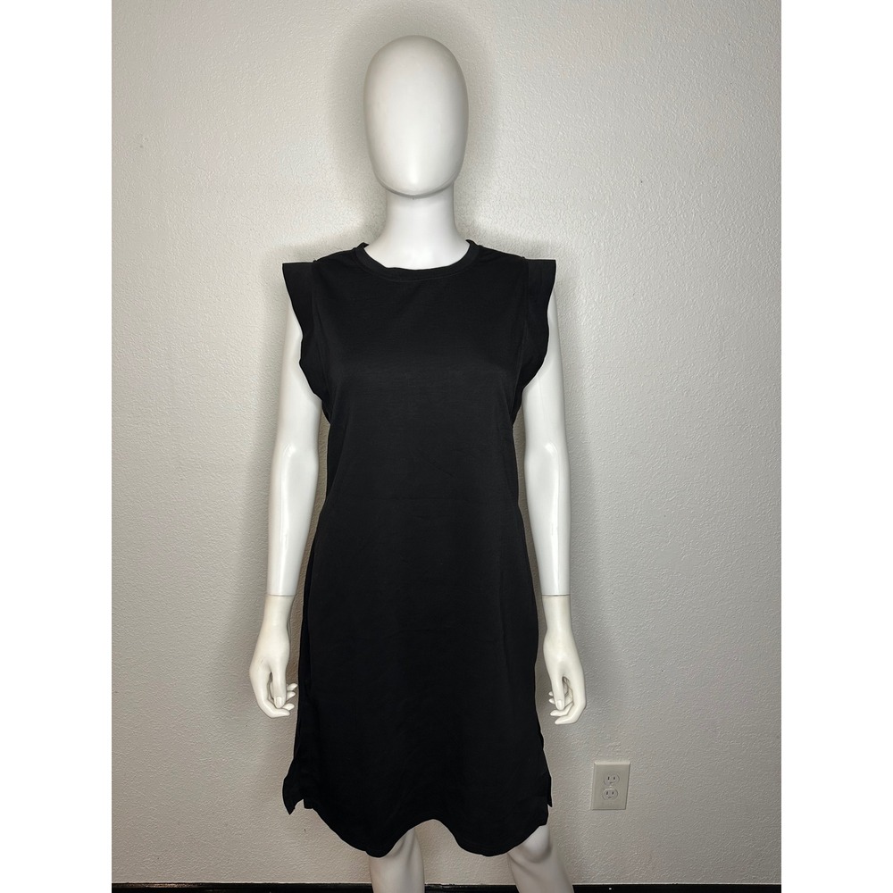 Grecerelle Black Muscle Sleeve T-Shirt Dress